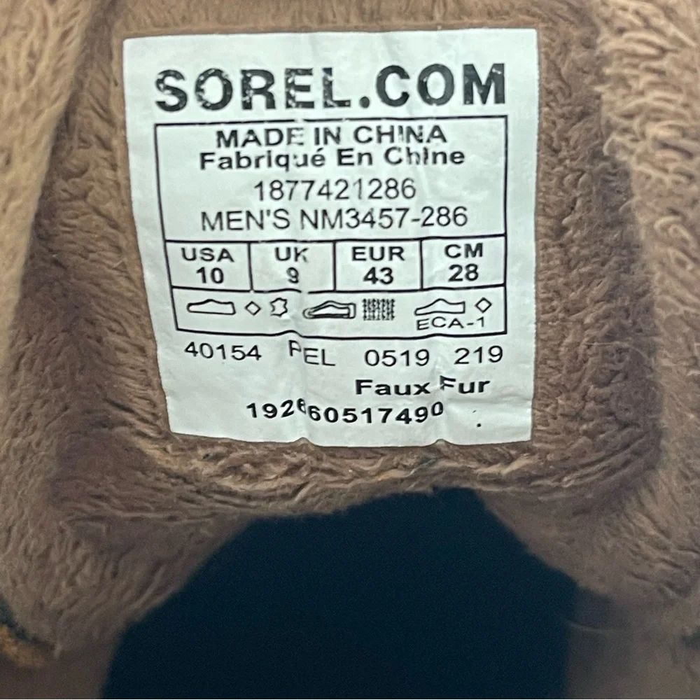 SOREL Mens Brown Leather Cheyanne Metro 1877421286 Lace Up size 10